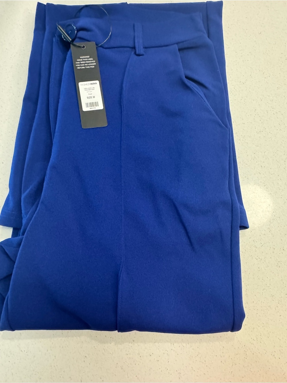 NWT Fashion Nova Royal Blue Wide Leg High-Waist Pants - Picture 3 of 3